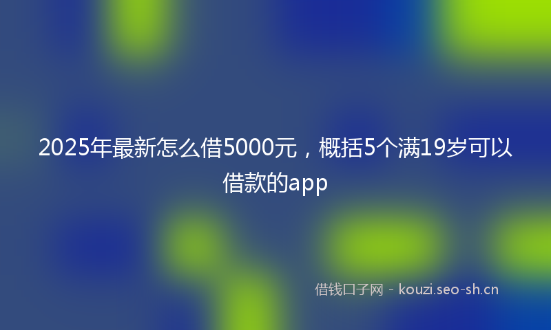 2025年最新怎么借5000元，概括5个满19岁可以借款的app