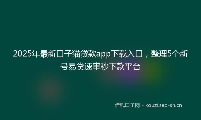 2025年最新口子猫贷款app下载入口，整理5个新号易贷速审秒下款平台
