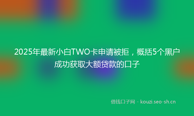 2025年最新小白TWO卡申请被拒，概括5个黑户成功获取大额贷款的口子