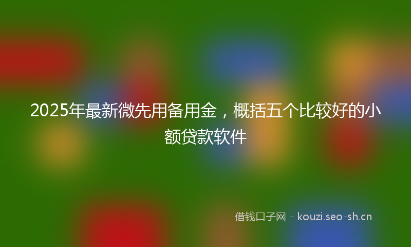 2025年最新微先用备用金，概括五个比较好的小额贷款软件