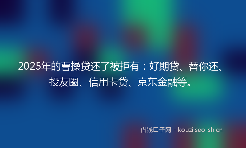 2025年的曹操贷还了被拒有：好期贷、替你还、投友圈、信用卡贷、京东金融等。