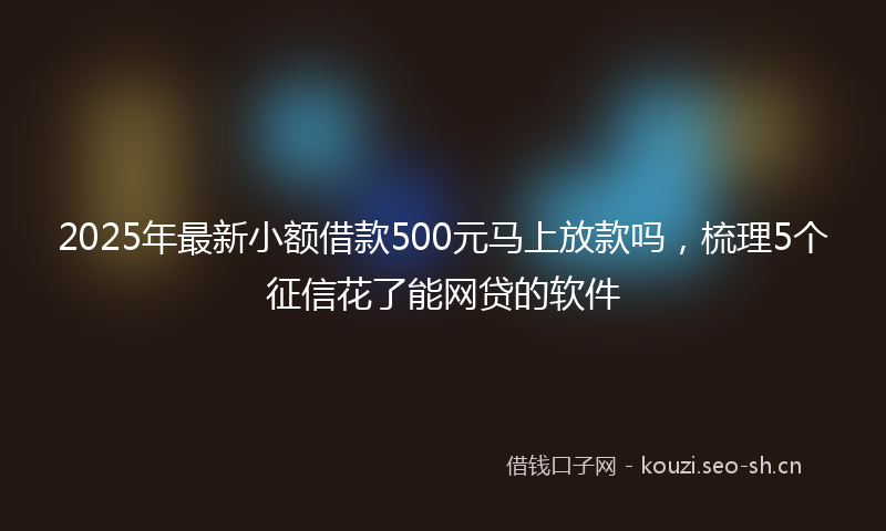 2025年最新小额借款500元马上放款吗，梳理5个征信花了能网贷的软件