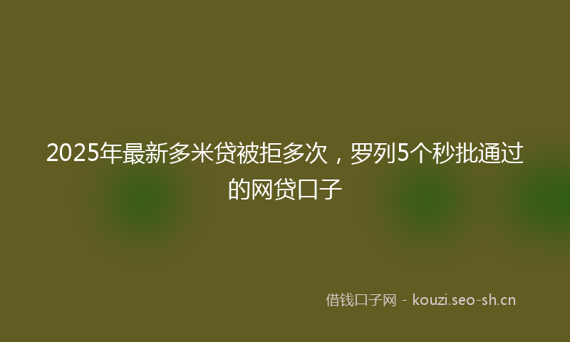 2025年最新多米贷被拒多次,罗列5个秒批通过的网贷口子