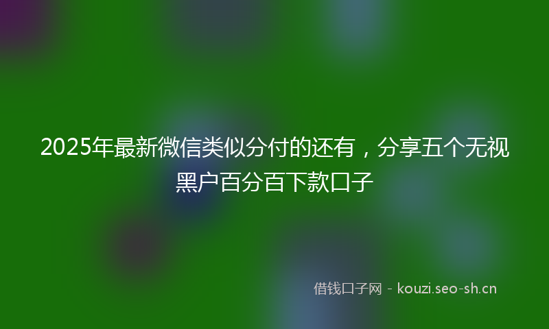 2025年最新微信类似分付的还有，分享五个无视黑户百分百下款口子