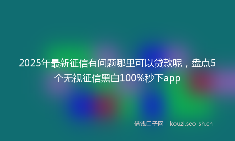 2025年最新征信有问题哪里可以贷款呢，盘点5个无视征信黑白100%秒下app