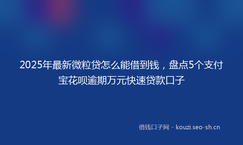2025年最新微粒贷怎么能借到钱，盘点5个支付宝花呗逾期万元快速贷款口子