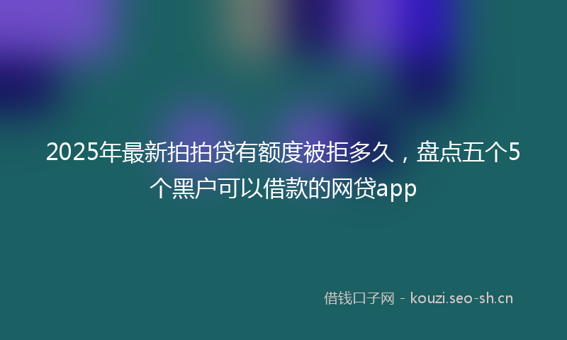 2025年最新拍拍贷有额度被拒多久，盘点五个5个黑户可以借款的网贷app