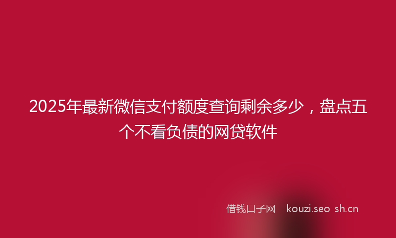 2025年最新微信支付额度查询剩余多少，盘点五个不看负债的网贷软件