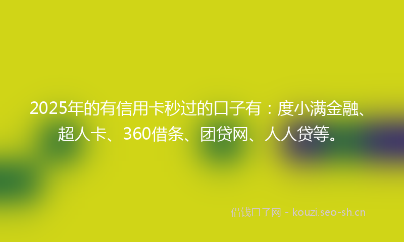 2025年的有信用卡秒过的口子有：度小满金融、超人卡、360借条、团贷网、人人贷等。