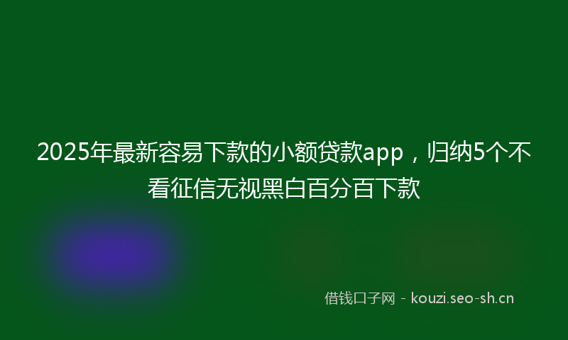 2025年最新容易下款的小额贷款app，归纳5个不看征信无视黑白百分百下款