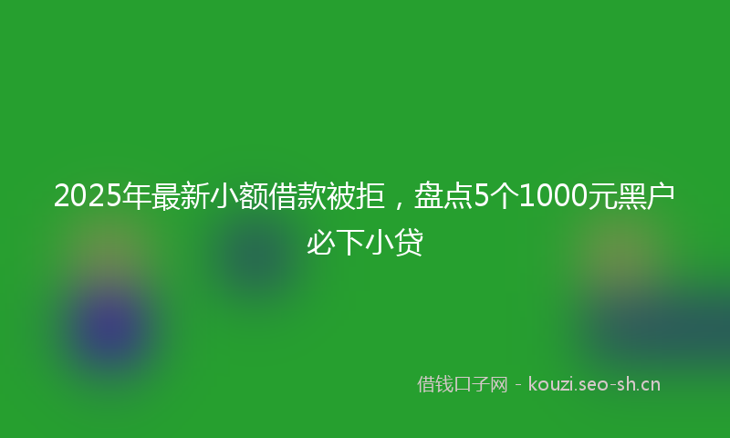 2025年最新小额借款被拒，盘点5个1000元黑户必下小贷