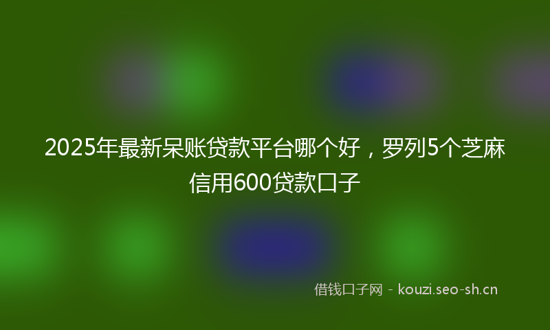 2025年最新呆账贷款平台哪个好，罗列5个芝麻信用600贷款口子