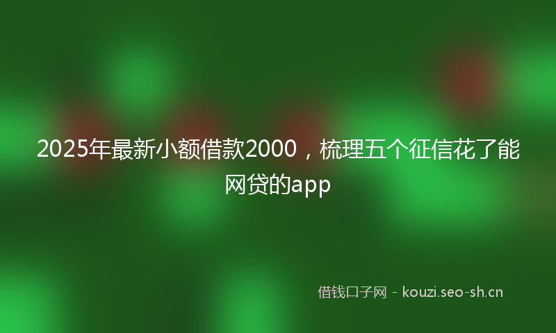 2025年最新小额借款2000，梳理五个征信花了能网贷的app