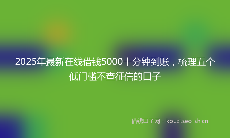 2025年最新在线借钱5000十分钟到账，梳理五个低门槛不查征信的口子