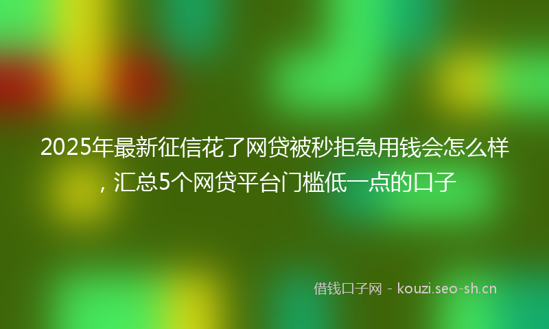 2025年最新征信花了网贷被秒拒急用钱会怎么样，汇总5个网贷平台门槛低一点的口子