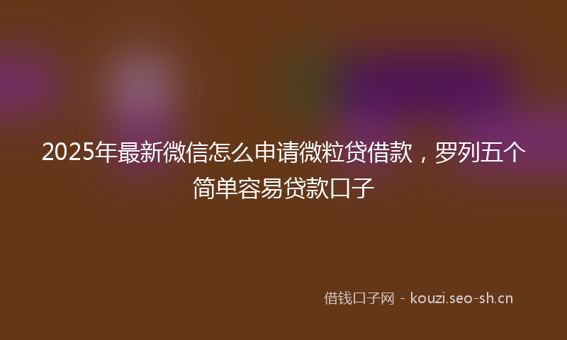 2025年最新微信怎么申请微粒贷借款，罗列五个简单容易贷款口子