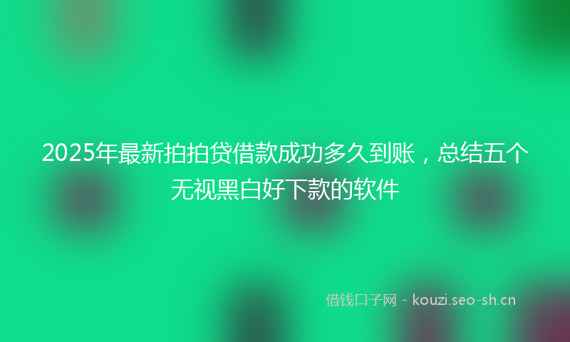 2025年最新拍拍贷借款成功多久到账，总结五个无视黑白好下款的软件
