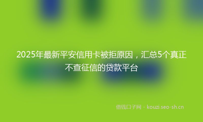 2025年最新平安信用卡被拒原因，汇总5个真正不查征信的贷款平台