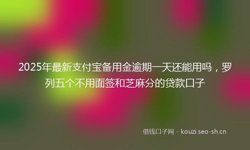 2025年最新支付宝备用金逾期一天还能用吗，罗列五个不用面签和芝麻分的贷款口子