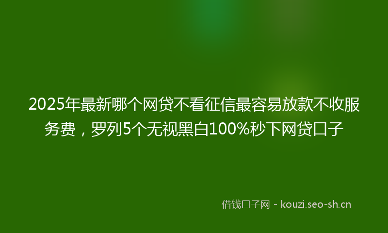 2025年最新哪个网贷不看征信最容易放款不收服务费，罗列5个无视黑白100%秒下网贷口子