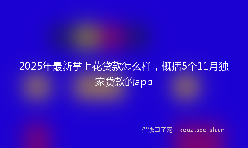2025年最新掌上花贷款怎么样，概括5个11月独家贷款的app
