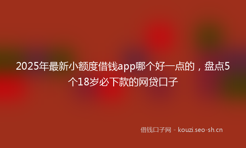 2025年最新小额度借钱app哪个好一点的，盘点5个18岁必下款的网贷口子