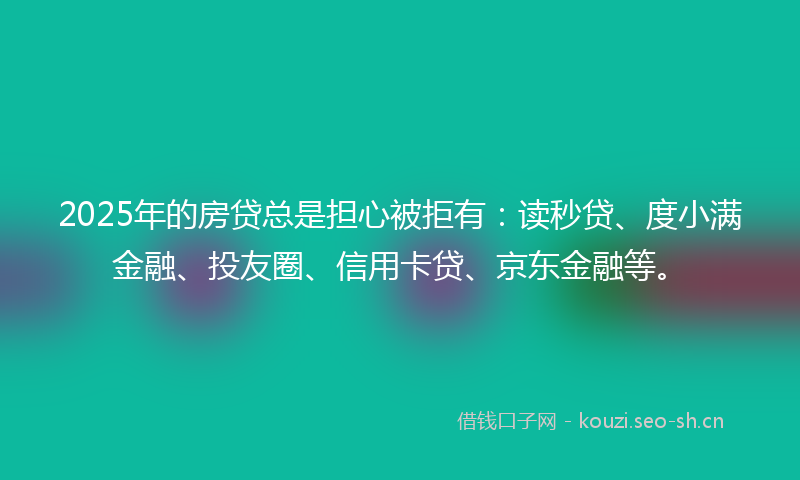 2025年的房贷总是担心被拒有：读秒贷、度小满金融、投友圈、信用卡贷、京东金融等。