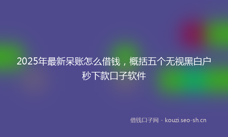 2025年最新呆账怎么借钱，概括五个无视黑白户秒下款口子软件