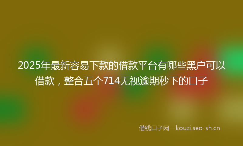 2025年最新容易下款的借款平台有哪些黑户可以借款，整合五个714无视逾期秒下的口子