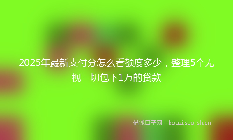 2025年最新支付分怎么看额度多少，整理5个无视一切包下1万的贷款