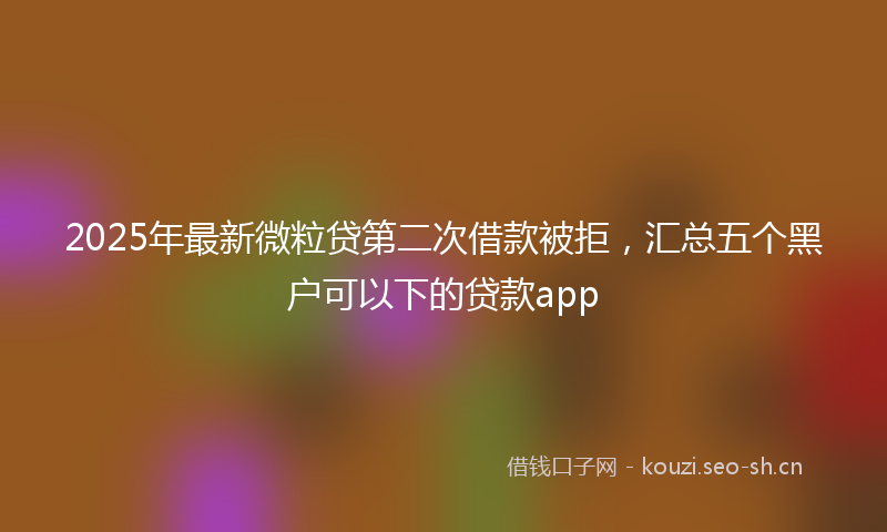 2025年最新微粒贷第二次借款被拒，汇总五个黑户可以下的贷款app