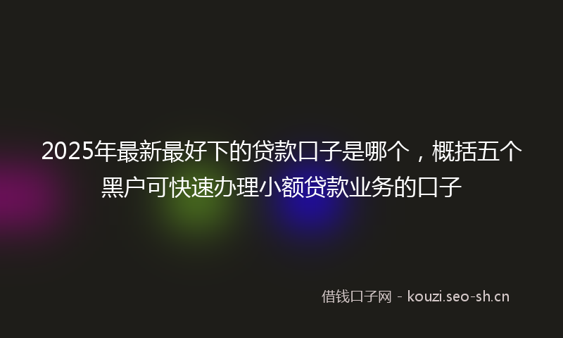 2025年最新最好下的贷款口子是哪个，概括五个黑户可快速办理小额贷款业务的口子