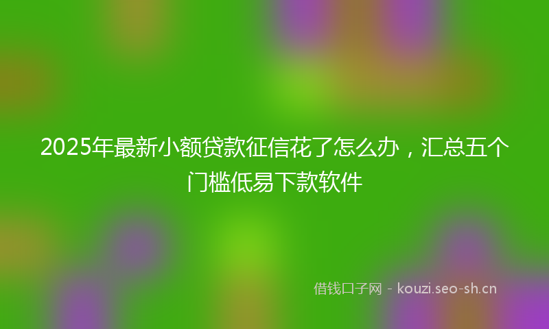 2025年最新小额贷款征信花了怎么办，汇总五个门槛低易下款软件