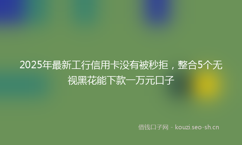 2025年最新工行信用卡没有被秒拒，整合5个无视黑花能下款一万元口子