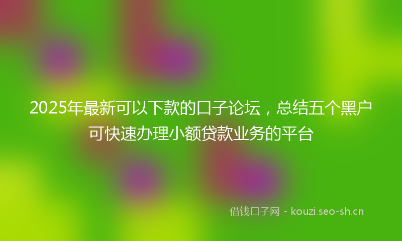 2025年最新可以下款的口子论坛，总结五个黑户可快速办理小额贷款业务的平台