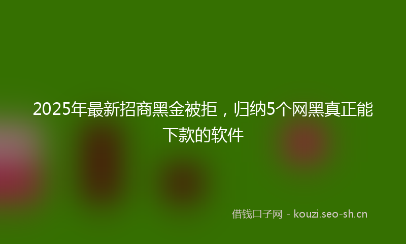2025年最新招商黑金被拒，归纳5个网黑真正能下款的软件