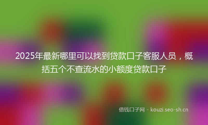 2025年最新哪里可以找到贷款口子客服人员，概括五个不查流水的小额度贷款口子