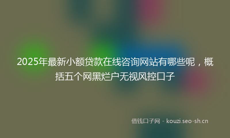 2025年最新小额贷款在线咨询网站有哪些呢，概括五个网黑烂户无视风控口子
