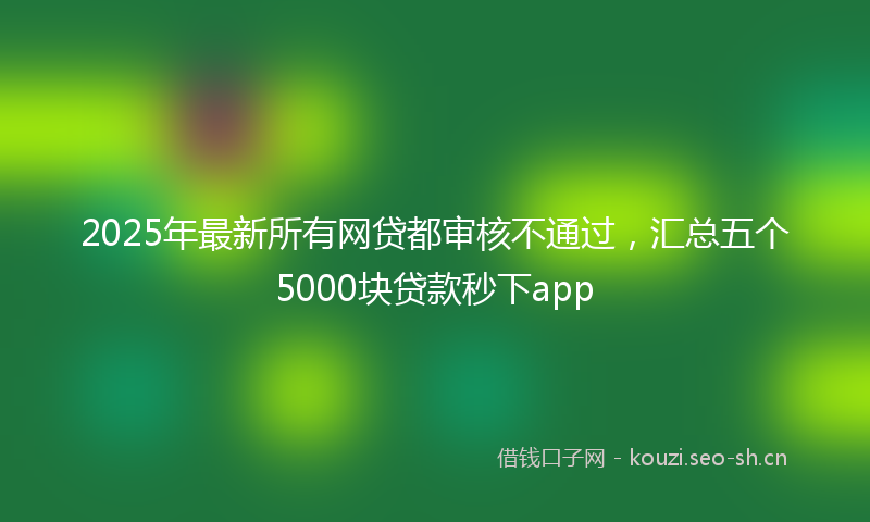 2025年最新所有网贷都审核不通过，汇总五个5000块贷款秒下app