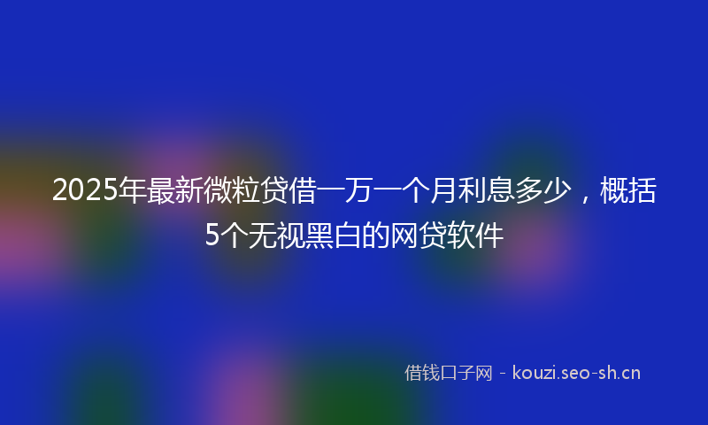 2025年最新微粒贷借一万一个月利息多少，概括5个无视黑白的网贷软件