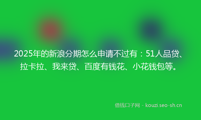 2025年的新浪分期怎么申请不过有：51人品贷、拉卡拉、我来贷、百度有钱花、小花钱包等。