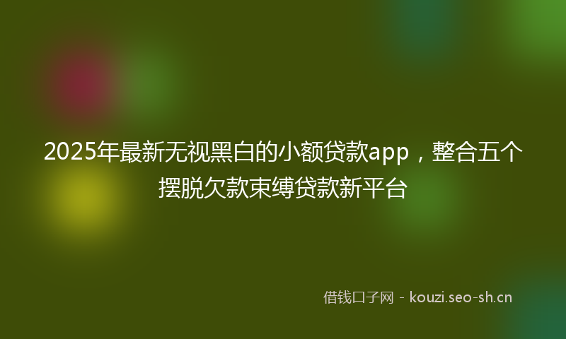 2025年最新无视黑白的小额贷款app，整合五个摆脱欠款束缚贷款新平台