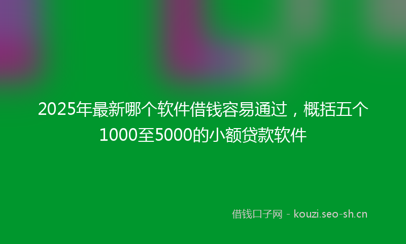 2025年最新哪个软件借钱容易通过，概括五个1000至5000的小额贷款软件