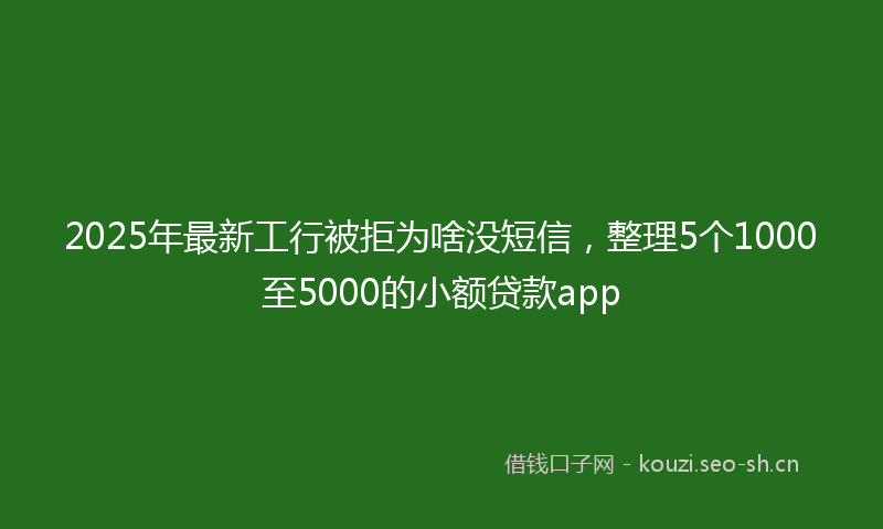 2025年最新工行被拒为啥没短信，整理5个1000至5000的小额贷款app