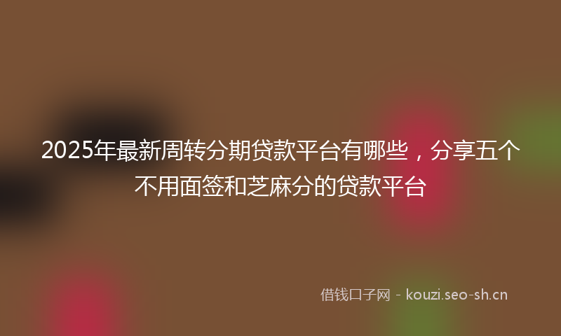 2025年最新周转分期贷款平台有哪些，分享五个不用面签和芝麻分的贷款平台