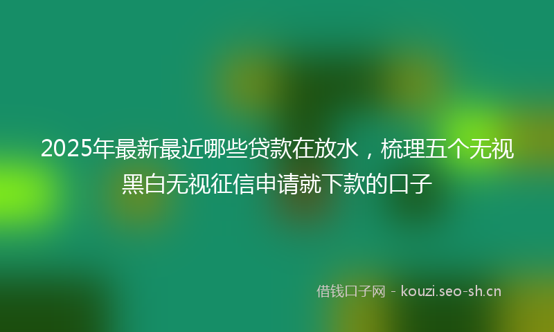 2025年最新最近哪些贷款在放水，梳理五个无视黑白无视征信申请就下款的口子