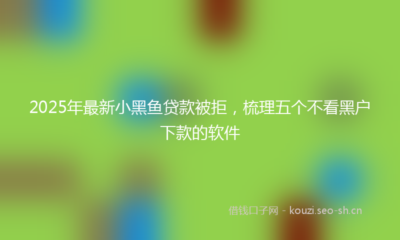 2025年最新小黑鱼贷款被拒，梳理五个不看黑户下款的软件