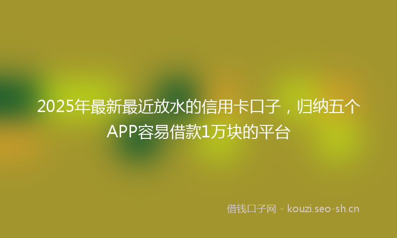2025年最新最近放水的信用卡口子，归纳五个APP容易借款1万块的平台