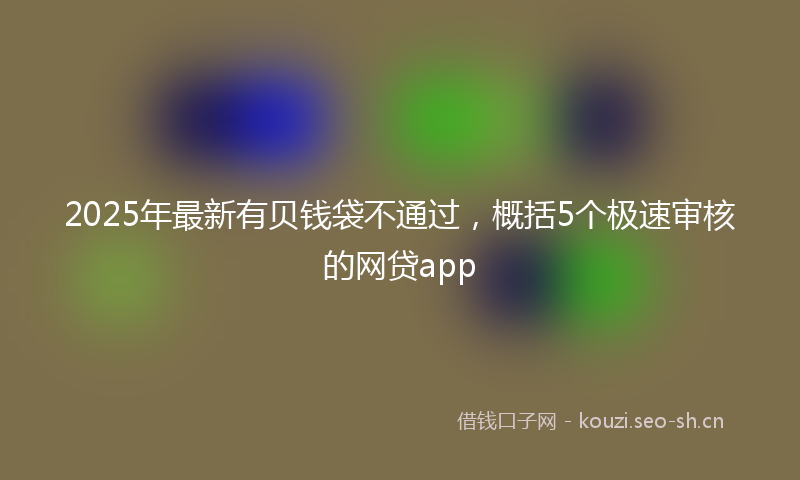 2025年最新有贝钱袋不通过，概括5个极速审核的网贷app