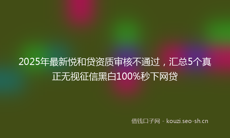 2025年最新悦和贷资质审核不通过，汇总5个真正无视征信黑白100%秒下网贷